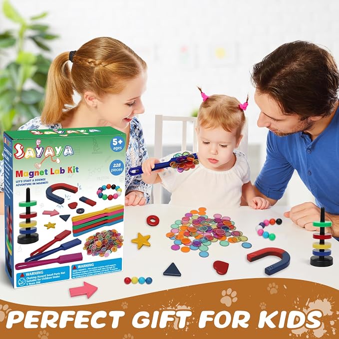 SAYAYA 228 PCS Magnetic Science Kit for Kids - Magnetic Balls, Bingo Wands with Chips, STEM Learning Set Magnet Toys for Classroom, Back to School Supplies, Educational Activities Gift for Boys Girls - Image 4