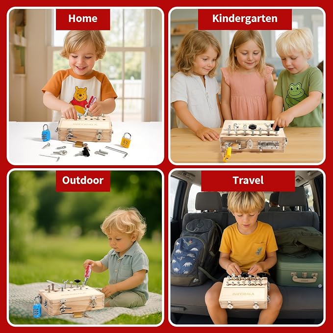 INIFEIDALA Montessori Busy Board Toys for 3 4 5 6 Year Olds - Image 4