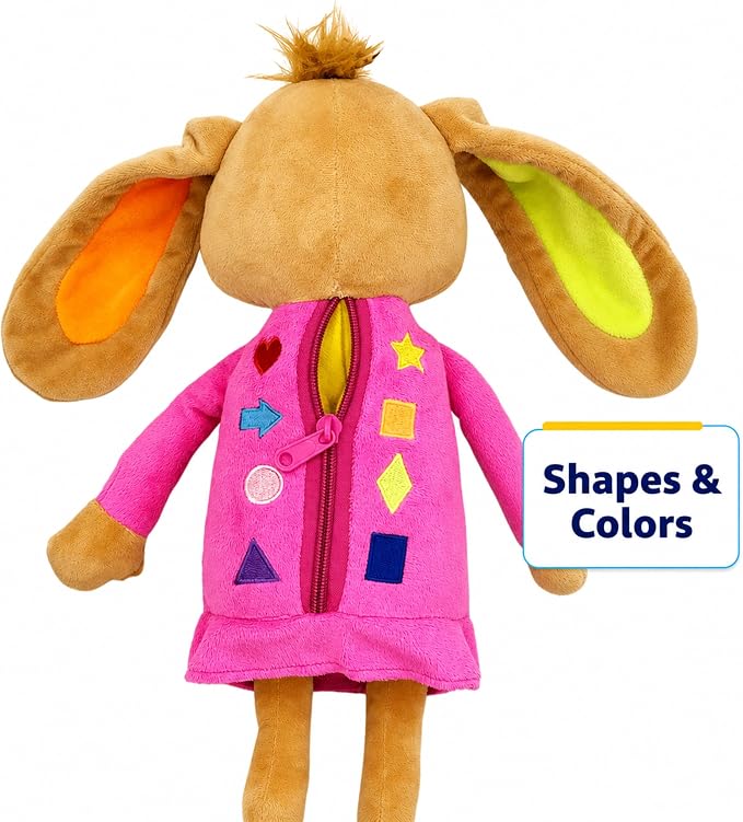 June Garden 16" Dressy Friends Bunnie - Educational Stuffed Plush Doll for Kids and Toddlers 2 Years and Up - Montessori Soft Toy Doll - Image 8