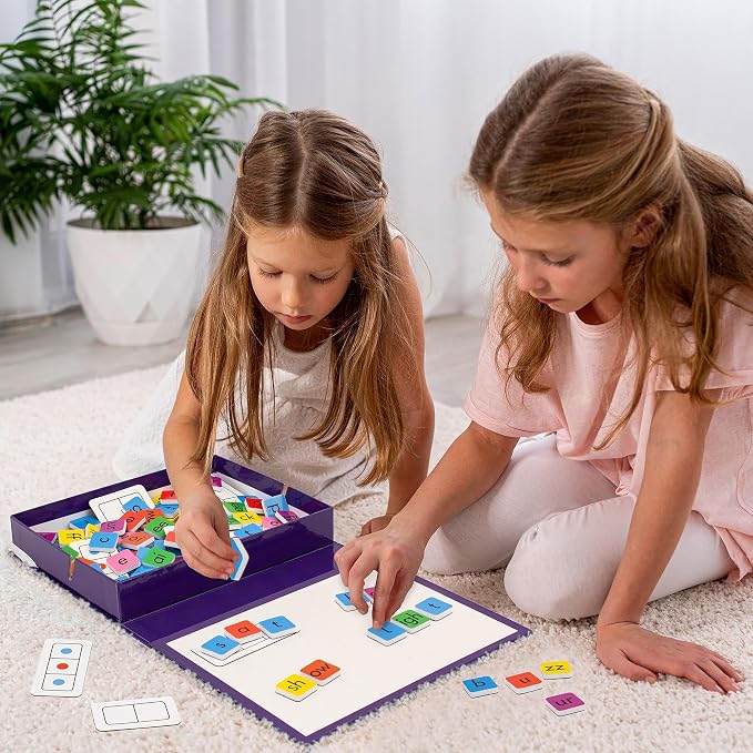 Junior Learning Rainbow Phonics Tiles with Built-in Magnetic Board Multi - Image 5