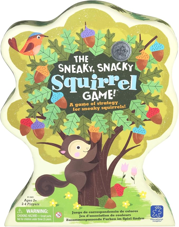 Educational Insights The Sneaky, Snacky Squirrel Game - Toddler Board Games for 3 Year Olds, Fine Motor Skills Toys for Toddlers, Color Matching Preschool Games, Tweezer Tool Fine Motor Game - Image 2