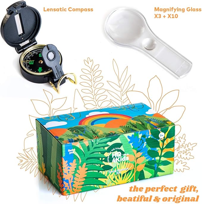 Outdoor Adventure Kit for Kids: Binoculars, Compass, Magnifying Glass & Flashlight. 3-12 Year Old Boys & Girls - Image 6