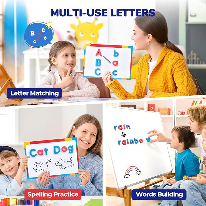 JoyCat Magnetic Letters Kit 238PCS, Double-Sided Magnet Board, Fridge ABC - Image 6