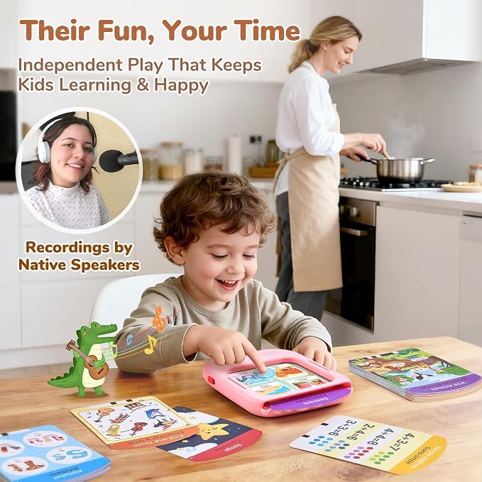 JoyCat Bilingual Kids Learning Tablet, 106 Pages Spanish-English Cards - Image 6