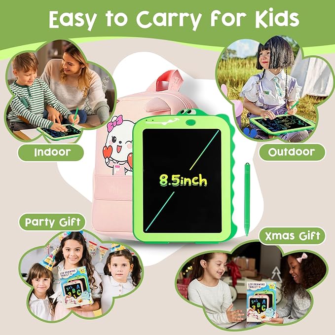 LCD Writing Tablet for Kids, Colorful Toddlers Toys Drawing Board, Educational Kid Toys, Doodle Pad Dinosaur Toy for 3 4 5 6 7 8 Year Old Boys Girls Birthday Party Christmas Gifts,8.5inch