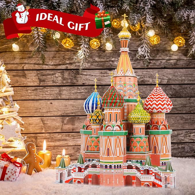 3D Puzzles for Adults & Kids St. Basil's Cathedral Building Set, Russia Cathedral Architecture Craft Model Kits, Educational 3D Jigsaw Puzzle Toy Birthday for Teens Boys Girls, 231 PCS - Image 5
