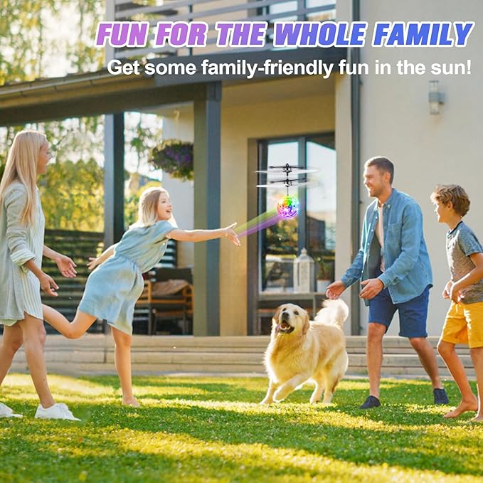 Flying Orb Ball, Rechargeable Flying Ball Toy with Remote, Light Up Orbiter Indoor Outdoor Christmas Toys Gifts for Birthday Boys Girls Ages 6 7 8 9 10+ Year Old