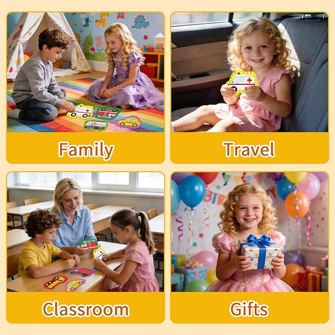 Vehicle Lacing Cards, Sewing Kit for Kids,Fine Motor Skills Toys - Image 4