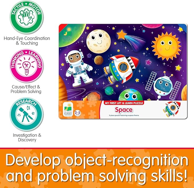 The Learning Journey Space Puzzle Lift & Learn - 26 Pieces - Cardboard, Outer Space Theme for Toddlers 2-5 Years - Image 5
