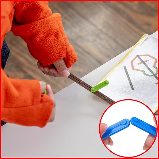edxeducation Junior GeoStix - In Home Learning Toy for Early Math and Creativity - 200 Multicolored Construction Sticks - 30 Double-Sided Activity Cards - Geometric Manipulative - Image 9