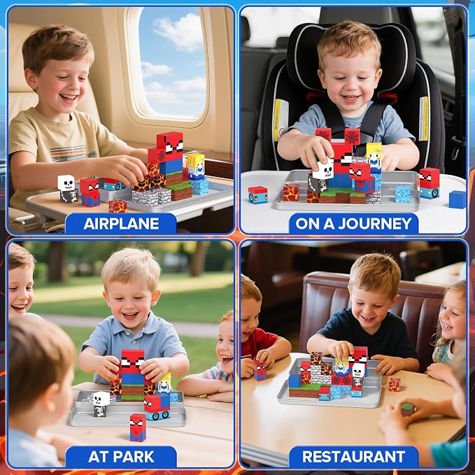 35PCS Magnetic Blocks Travel, STEM Educational Mini Magnetic Blocks with Portable Iron Box, Christmas Birthday Gifts for Boys & Girls Ages 3 4 5 6 7 8, Spider - Image 6