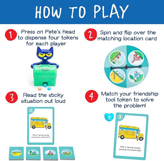 Educational Insights Pete the Cat Groovy Friendship Game - Preschool Board Games for Kids 4-6, Social Emotional Learning Games for Kids, Skill-Building Toddler Matching Game, Family Fun with Toddlers - Image 3