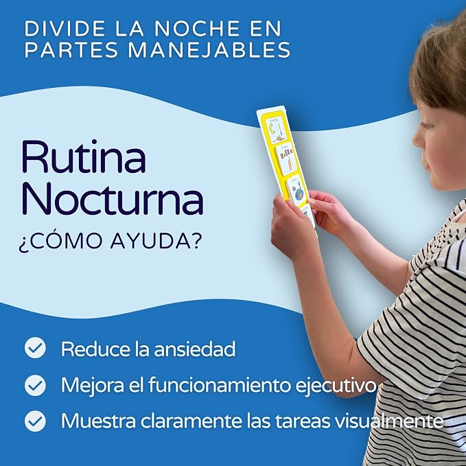 Bedtime Routine Kids Daily Schedule – Visual Schedule for Kids with Autism – Calendar Pocket Chart – Autism Learning Materials – Special Education (Spanish) - Image 2