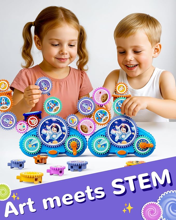 KOKODI Gear Building Toys for Kids, Electric & Manual Construction Set for Kids, Engineering Learning Kit for Ages 3-8 Years Old, Birthday Gifts & Preschool Educational Toys for Boys Girls - Image 5