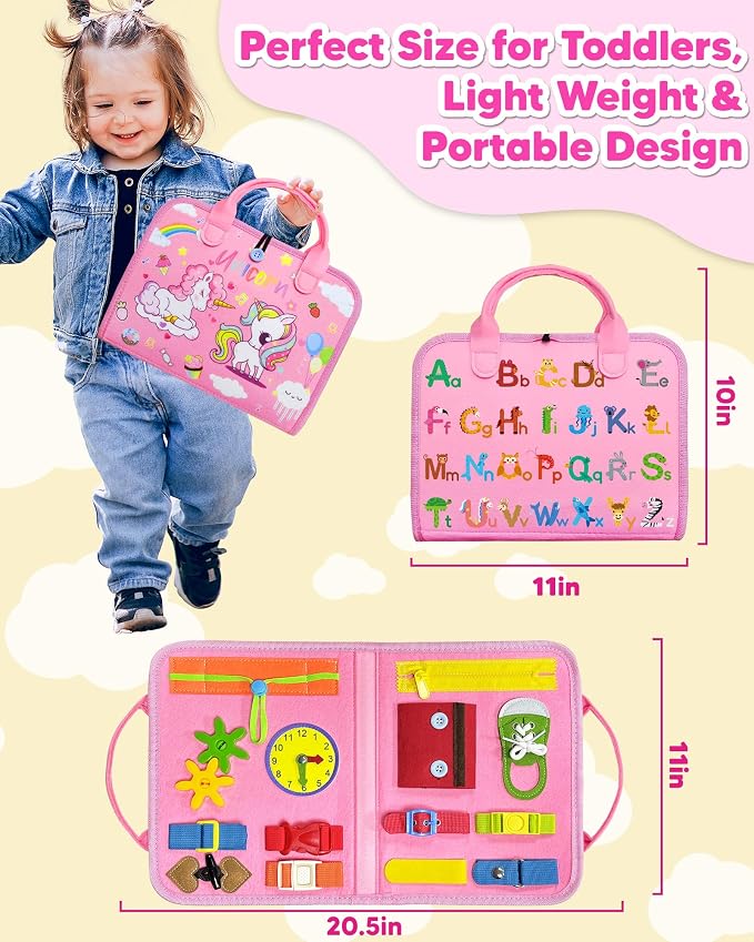 Exorany Busy Board Montessori Toys for Toddler Girl Birthday Gift Busy Book - Image 6