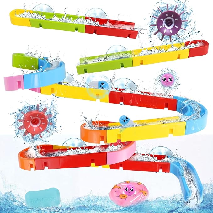 Fajiabao Bath Toys for Kids Ages 4-8 Water Slides with Suction Cups by Fajiabao