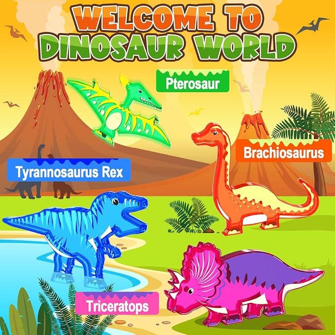 Magnetic Tiles Lava Dinosaur Toys Magnetic Blocks Building Set for Kids 3+ - Image 5