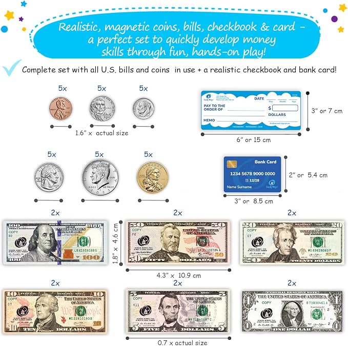 Simply magic 70 PCS Magnetic Money for Classroom - Play Money for Teaching - Image 4