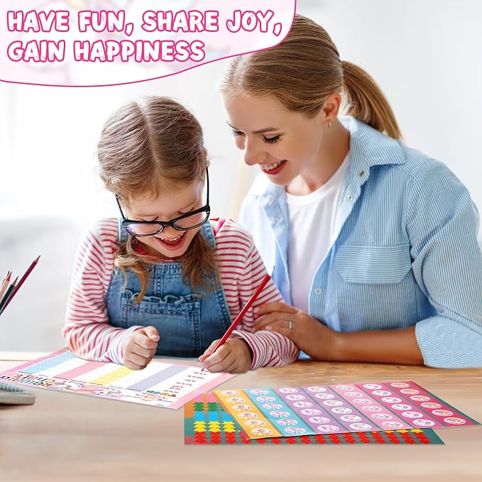 Magnetic Reward Chart for Kids at Home, Behavior Chart Pad with 26 Chore Charts, 1680 Star Stickers, 84 Motivational Stickers to Develop Responsibility & Good Habits (Unicorn) - Image 6