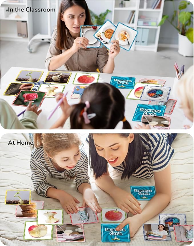 CHEFAN Sequencing Cards, Sequence Game for Kids, Daily Routine for Speech Therapy, Sentence Building for Autism, Special Education, Preschool, Classroom - Image 5