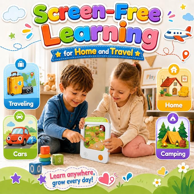 Screen-Free Learning Tablet, Phonics Talking Flash Cards, 84 Pages, 36 Themes, 2800+ Knowledge Points, 500+ Test Library, 300+ Thinking Training, Learning Educational Toy Kids 2-6 Gifts - Image 8