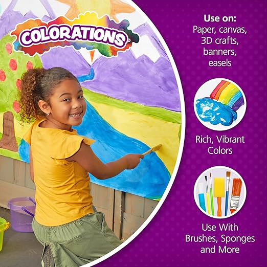Colorations Paraben-Free Tempera Paint for Kids - 1 Gallon, Vibrant Blue. Non-Toxic and Made in the USA, Classroom Must Haves, Bulk Arts and Crafts Supplies