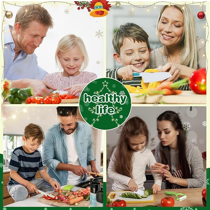28PCS Toddler Knife Set - Kids Knifes for Real Cooking, Montessori Kids Kitchen Knife Set with Cutting Board Crinkle Cutters Kid Safe Knives, Toddlers Kitchen Tools for Age 2-10 Year Old Girl Boy - Image 5