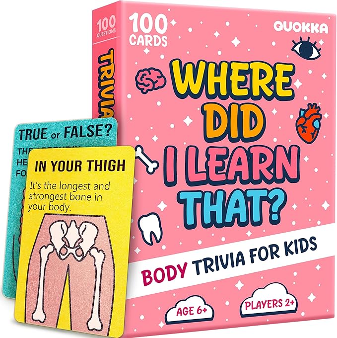 Quokka Trivia Games for Kids - Human Body Facts and Anatomy - Fun Card Game by QUOKKA