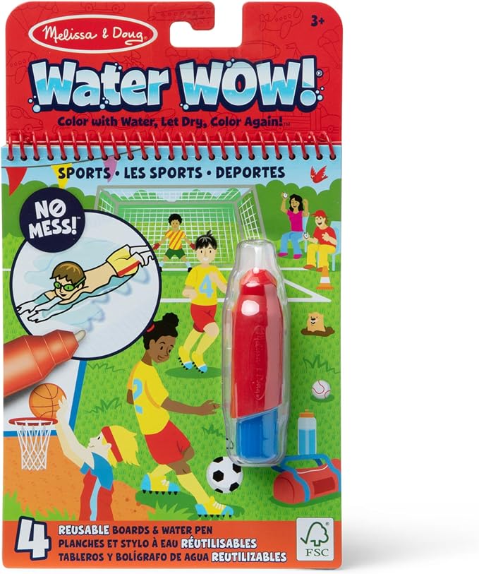 Melissa & Doug On The Go Water Wow! Reusable Water-Reveal Coloring Activity Pad – Sports by Unknown