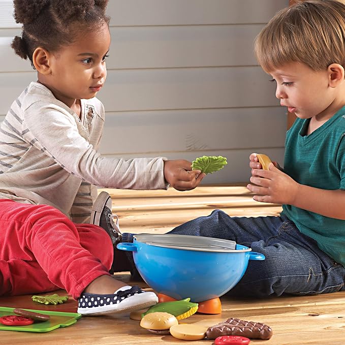 Learning Resources New Sprouts Grill It! Barbecue Set - Play Food for Kids, Kitchen Toys Accessories, Imaginative Play, Fine Motor Skills, Interactive Toddler Activities, Gifts for Boys and Girls - Image 7