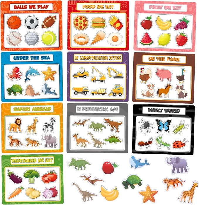 10PCS Magnetic Sorting Toy for Kids, Category Fridge Magnets for Kids by Fyguard