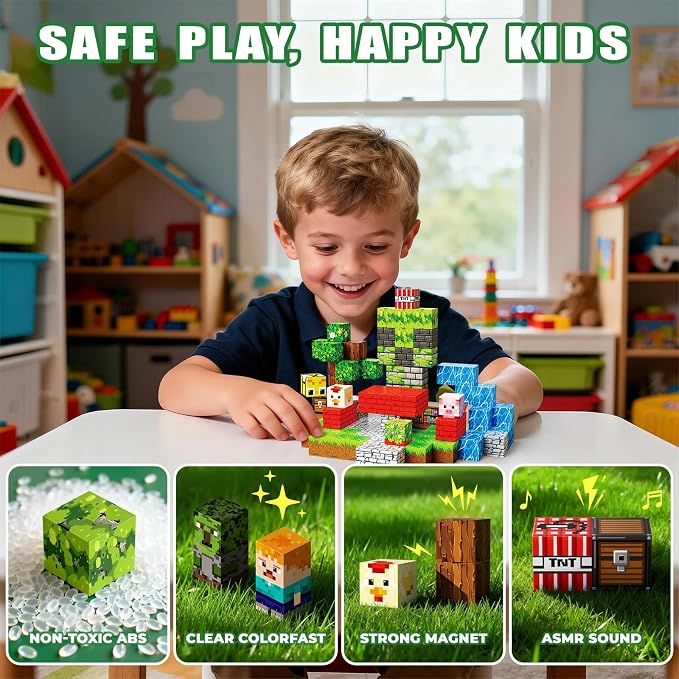 Magnetic Blocks, 100PCS Building Cubes, Boys Kids Gifts Toys - Image 6