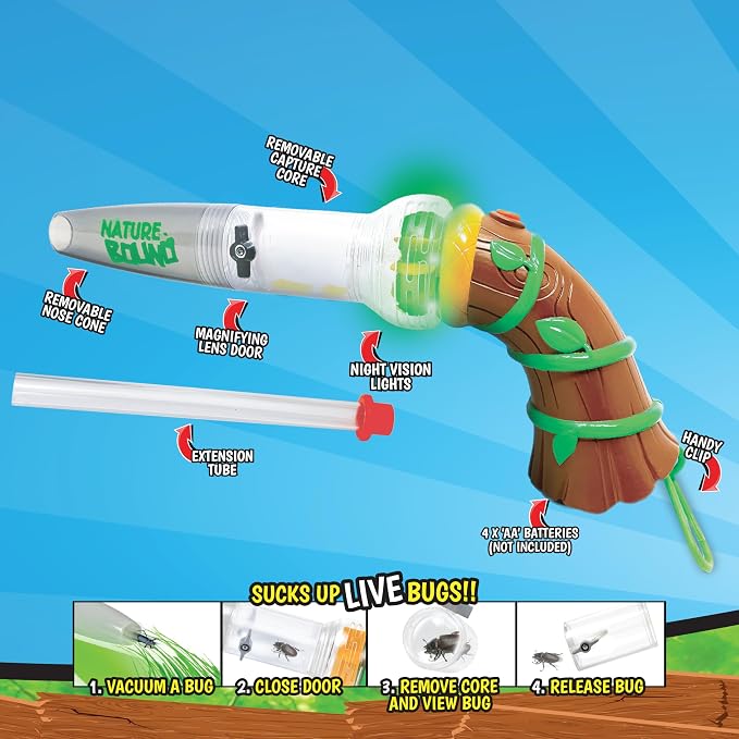 Nature Bound Bug Catcher Toy, Eco-Friendly Bug Vacuum, Catch and Release Indoor/Outdoor Play, Ages 3 to 12, Complete Kit for Kids (Upgraded Style) - Image 3