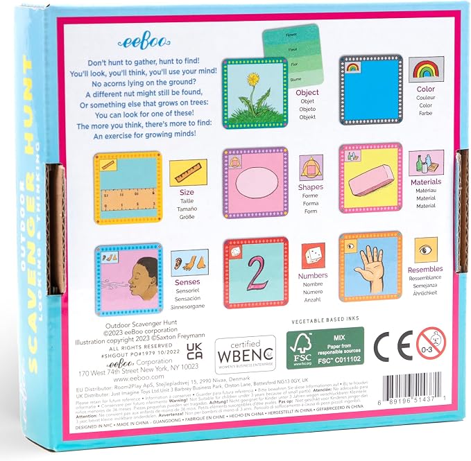 eeBoo Scavenger Hunt Outdoors Game, 50 Cards, Ages 3+ - Image 2