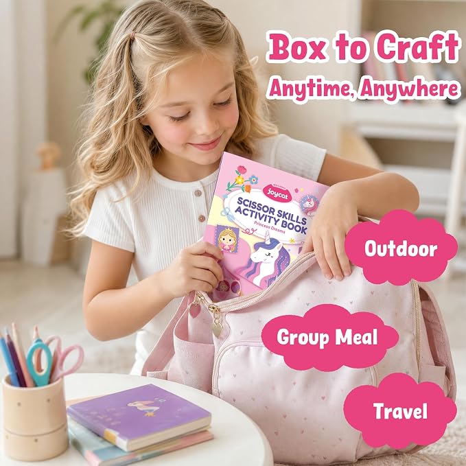 JoyCat Scissor Skills Activity Kit, Toddler Scissors Ages 3-5, Princess - Image 3