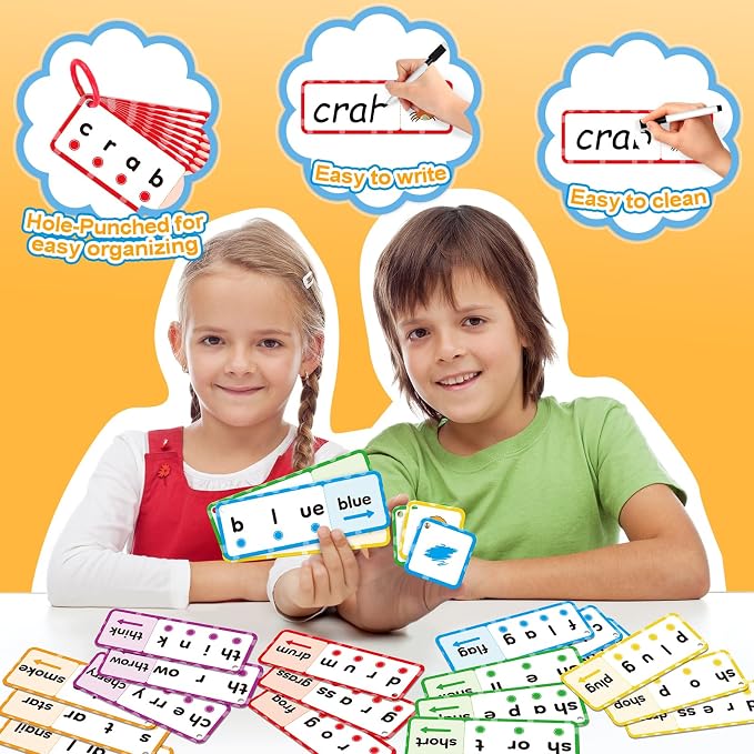 Blends & Digraphs Cards,Phonics Games,Learn to Read,Speech Therapy Toys for Toddlers Kids,Sight Word Games Spelling Reading Learning,Kindergarten Preschool Learning Activities,Educational Toy - Image 3