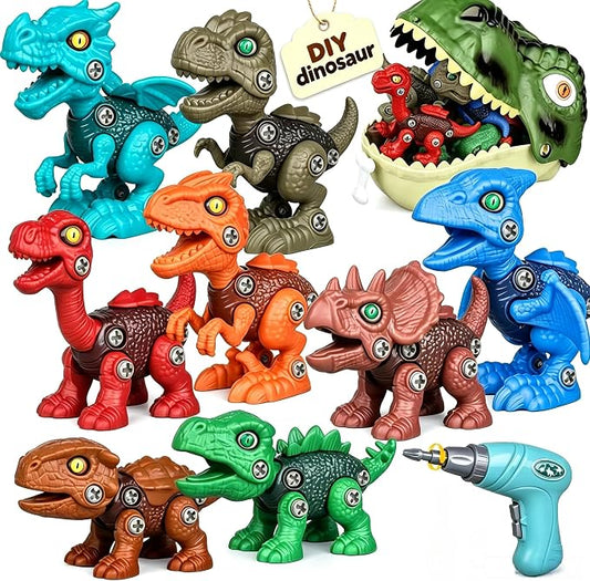 Drefirsa Dinosaur Toys for Kids Age 3-5 5-7, 8Pcs Take Apart Dinosaur Set by Drefirsa