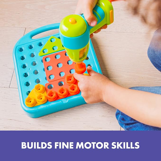 Educational Insights Design & Drill Shapes Workshop - Construction Toys & Toddler Tools, Kids Tool Set with Real Electric Drill Toy, Take Apart STEM Set, Building Kits and Gifts for Ages 3+ - Image 4
