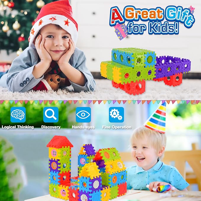FUBAODA Building Blocks for Toddlers & Kids 180 Pcs Toy Building Sets – STEM Building Toys –Interlocking Building Blocks for Toddlers and Kids - Image 4