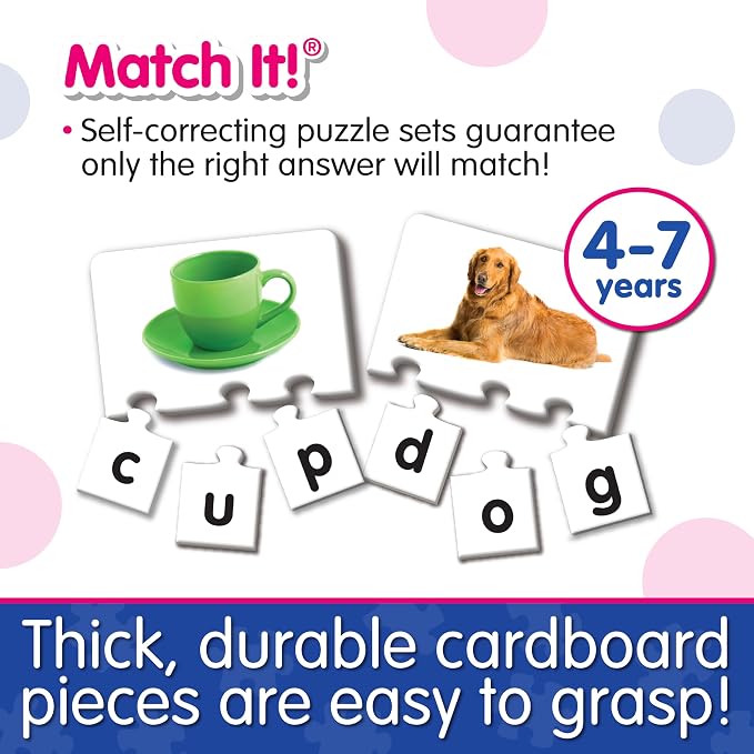 The Learning Journey: Match It! - Letters - 20 Piece Self-Correcting Spelling Puzzles for Three Letter Words with Matching Images - Learning to Read Games for Ages 4 and Up - Award Winning Toys - Image 3