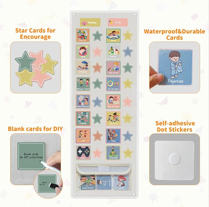 White Visual Schedule for Kids with Autism - 174 Picture Cards - Image 5