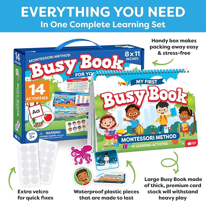 Montessori Busy Book for Toddlers 3-5 - Preassembled Preschool Workbook, Toddler Busy Book - Montessori Toys for 3 Year Old, Preschool Learning Toys Activities - 3 Year Old Girl Gifts, Boy Gifts - Image 4