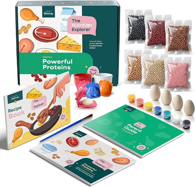 Baketivity Powerful Proteins Kids Nutrition Kit STEM Birthday Gift for Kids by Baketivity
