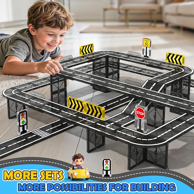 Magnetic Tiles Road & Rail Clamp Pack, Construction Toys for Kids Age 3+ - Image 6