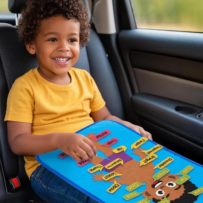 WATINC Body Parts Learning Portable Felt Story Board Set, 32PCS Preschool Human Organ Educational Teaching Storytelling Travel Board, Early Interactive Play Kit Gift for Toddler Kid (Brown - Image 4