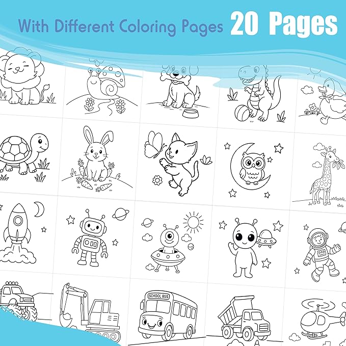 DreamCosy Paint with Water Coloring Books for Toddles, Water Painting Kit with Brush, Mess-Free Arts Crafts, Drawing Activities, Toy Gift for Boys Girls, Preschool, Homeschool