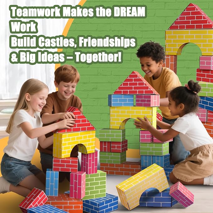 26-Pack Cardboard Building Blocks for Kids: Heavy-Duty Jumbo Stacking Gifts - Image 11