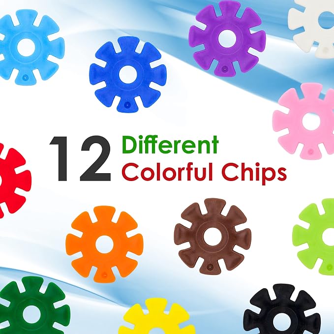 PicassoTiles 550 Piece Building Chips Interlocking Construction Toys Creative Disc Block Toy Kit 3D Stacking Puzzle STEM Learning Early Education for Preschool Montessori Kids Boys Girls Age 3 PTF55 - Image 6