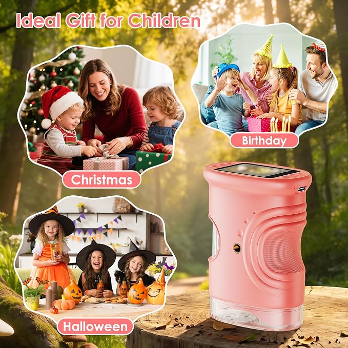 4K 1000X Handheld Digital Microscope for Kids with 2.0" IPS Screen(Pink) - Image 7