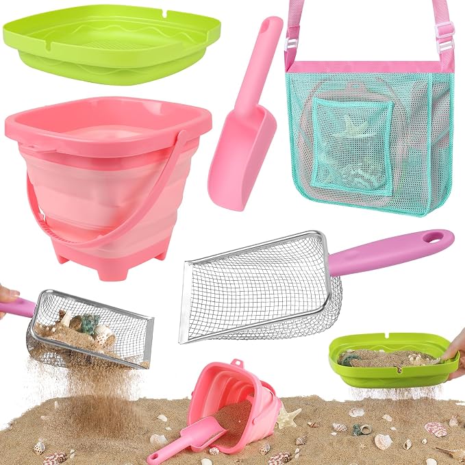 FHOZGECY Beachcombing Treasure Kit with 2 Sifters for Family Beach Vacation by FHOZGECY